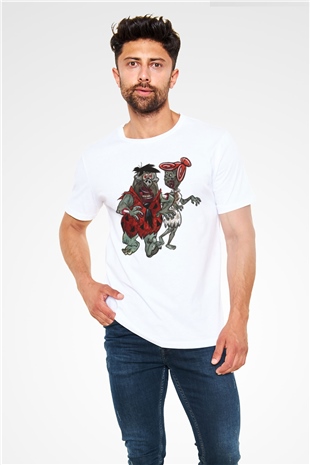 The Flintstones Taş Devri Beyaz Unisex Tişört