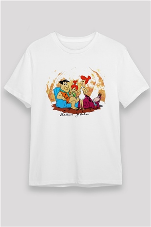 The Flintstones Taş Devri Beyaz Unisex Tişört