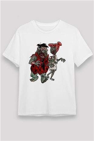 The Flintstones Taş Devri Beyaz Unisex Tişört