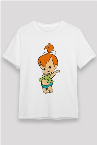 The Flintstones Taş Devri Beyaz Unisex Tişört