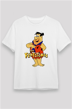 The Flintstones Taş Devri Beyaz Unisex Tişört