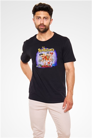 The Flintstones Taş Devri Siyah Unisex Tişört