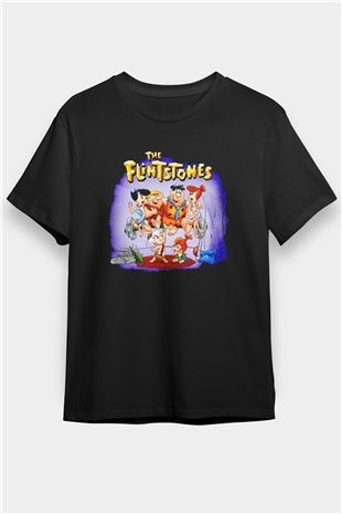The Flintstones Taş Devri Siyah Unisex Tişört