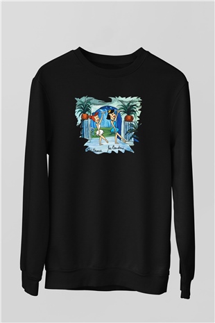 The Flintstones Taş Devri Siyah Unisex Sweatshirt