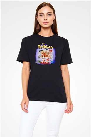 The Flintstones Taş Devri Siyah Unisex Tişört