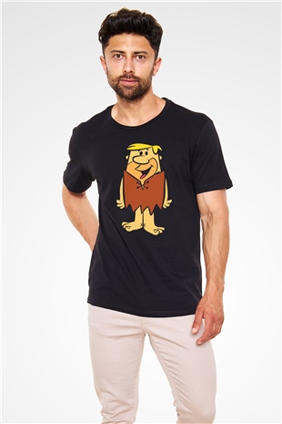 The Flintstones Taş Devri Siyah Unisex Tişört