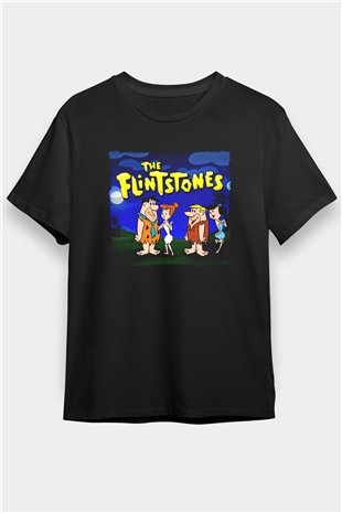 The Flintstones Taş Devri Siyah Unisex Tişört