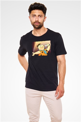 The Flintstones Taş Devri Siyah Unisex Tişört
