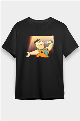 The Flintstones Taş Devri Siyah Unisex Tişört