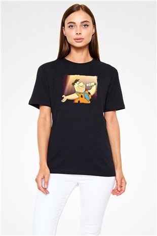 The Flintstones Taş Devri Siyah Unisex Tişört
