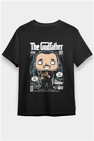 The Godfather Baskılı Unisex Siyah Tişört