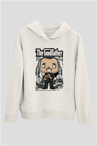 The Godfather Corleone Baskılı Unisex Beyaz Hoodie
