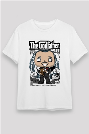 The Godfather Corleone Baskılı Unisex Beyaz Tişört