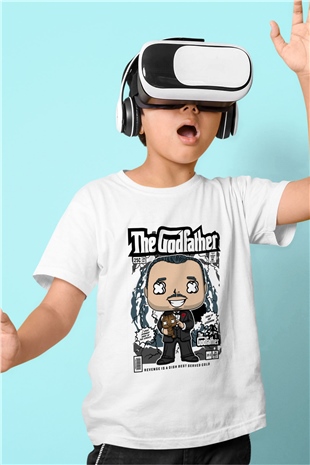 The Godfather Corleone Baskılı Unisex Beyaz Çocuk Tişört