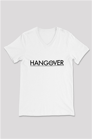 The Hangover Beyaz Unisex V Yaka Tişört T-Shirt