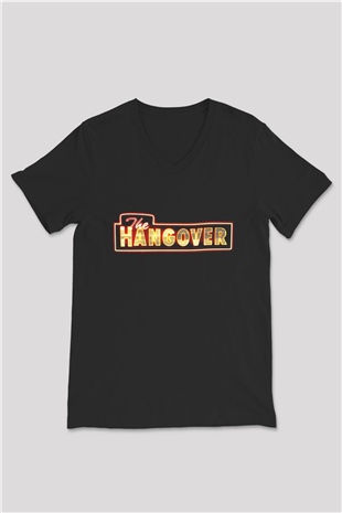 The Hangover Siyah Unisex V Yaka Tişört T-Shirt