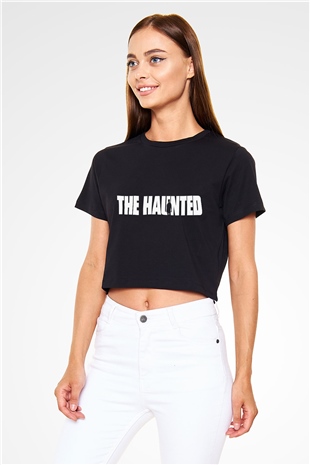 The Haunted Siyah Crop Top Tişört