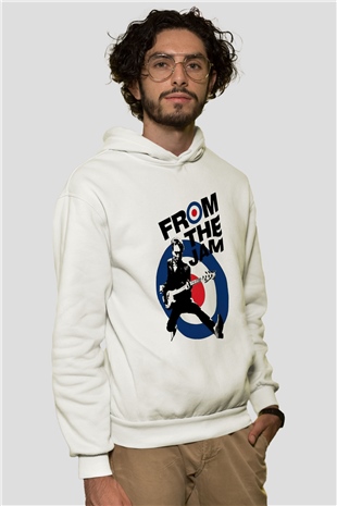 The Jam Beyaz Unisex Kapşonlu Sweatshirt