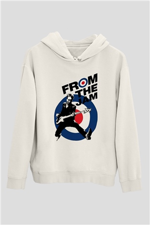 The Jam Beyaz Unisex Kapşonlu Sweatshirt