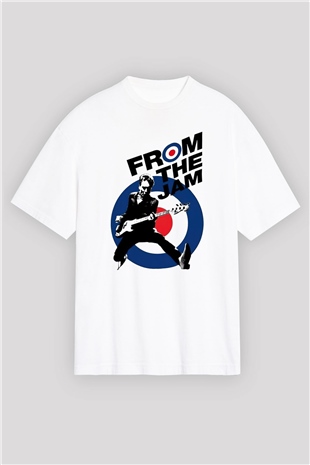 The Jam Beyaz Unisex Oversize Tişört T-Shirt