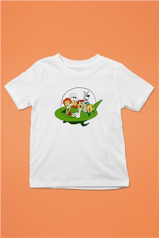 The Jetsons Jetsonlar Baskılı Beyaz Unisex Çocuk Tişört