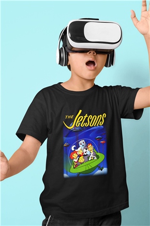 The Jetsons Jetsonlar Baskılı Siyah Unisex Çocuk Tişört