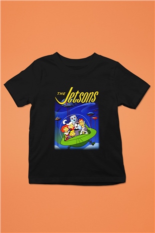The Jetsons Jetsonlar Baskılı Siyah Unisex Çocuk Tişört