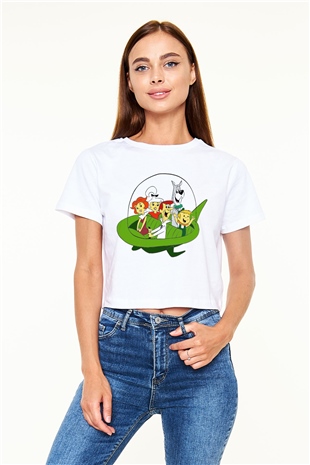 The Jetsons Jetsonlar Beyaz Unisex Oversize Tişört