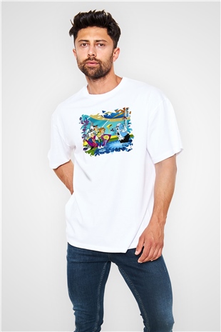 The Jetsons Jetsonlar Beyaz Unisex Oversize Tişört