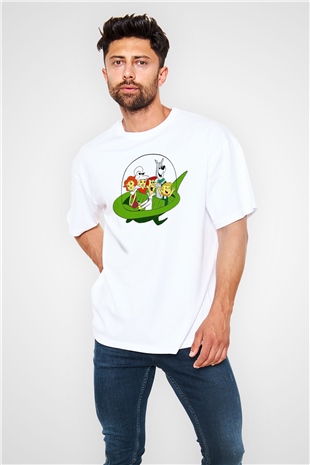 The Jetsons Jetsonlar Beyaz Unisex Oversize Tişört