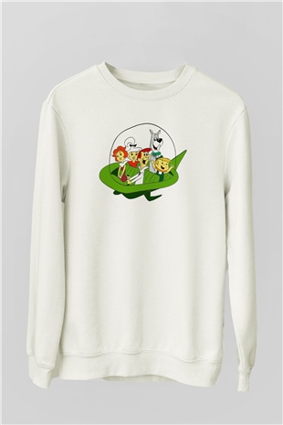 The Jetsons Jetsonlar Beyaz Unisex Sweatshirt