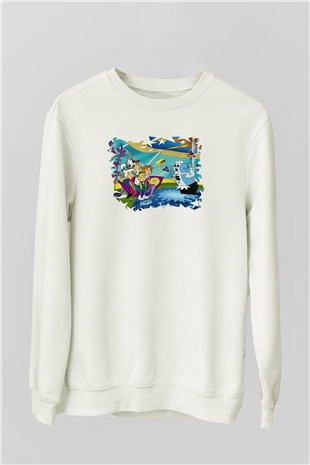 The Jetsons Jetsonlar Beyaz Unisex Sweatshirt