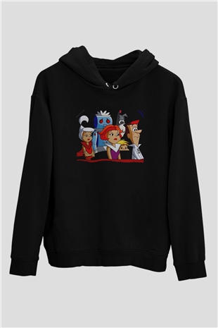 The Jetsons Jetsonlar Siyah Unisex Hoodie