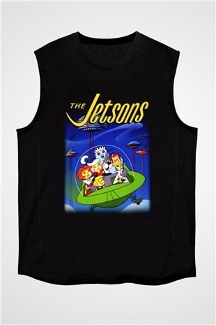 The Jetsons Jetsonlar Siyah Unisex Kolsuz Tişört