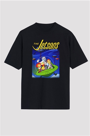 The Jetsons Jetsonlar Siyah Unisex Oversize Tişört
