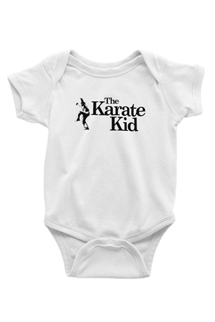The Karate Kid Baskılı Beyaz Unisex Bebek Body - Zıbın