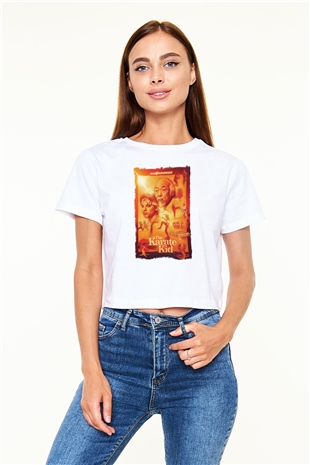 The Karate Kid Beyaz  Crop Top Tişört