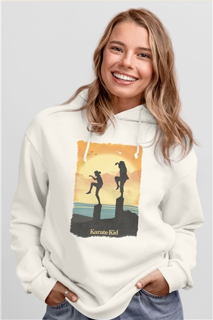 The Karate Kid Beyaz Unisex Hoodie