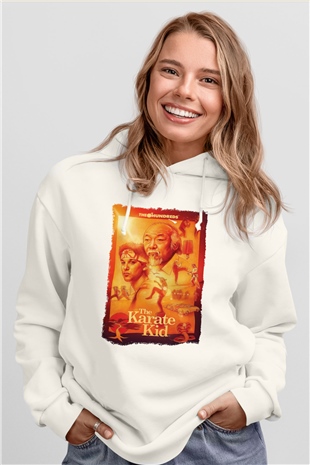 The Karate Kid Beyaz Unisex Hoodie