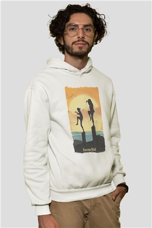 The Karate Kid Beyaz Unisex Hoodie