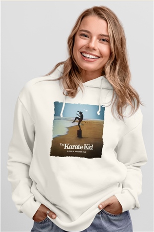 The Karate Kid Beyaz Unisex Hoodie