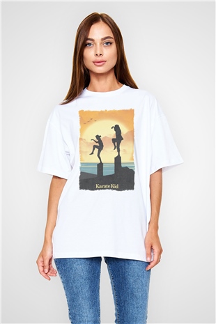 The Karate Kid Beyaz Oversize Tişört Oversize T-shirt