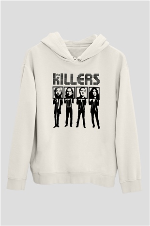 The Killers Beyaz Unisex Kapşonlu Sweatshirt