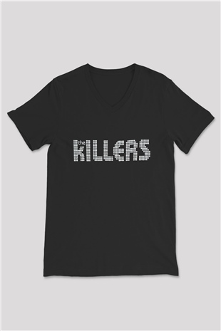 The Killers Siyah Unisex V Yaka Tişört T-Shirt