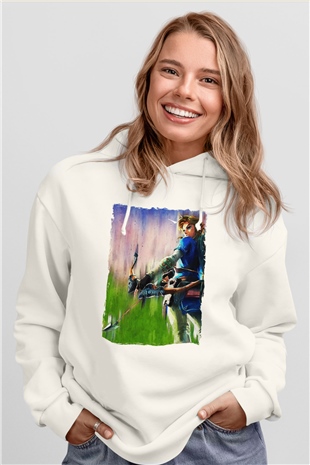 The Legend of Zelda Beyaz Unisex Hoodie