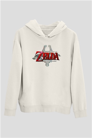 The Legend of Zelda Beyaz Unisex Kapşonlu Sweatshirt