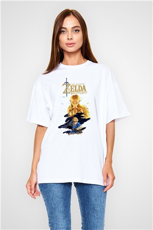 The Legend of Zelda Beyaz Unisex Oversize Tişört