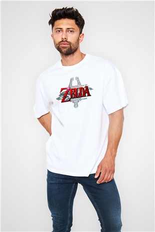 The Legend of Zelda Beyaz Unisex Oversize Tişört