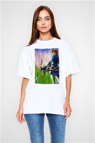 The Legend of Zelda Beyaz Oversize Tişört