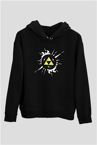 The Legend of Zelda Siyah Unisex Kapüşonlu Sweatshirt